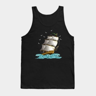 Sailing Ship Wave Tank Top